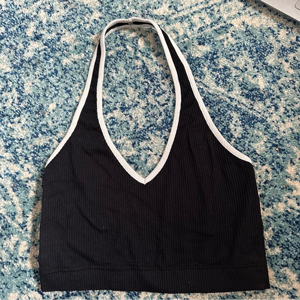 GARAGE | Black and White Halter-Tank Top
